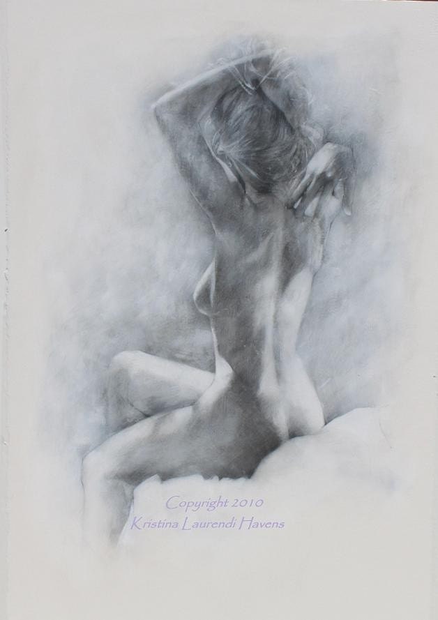 Classic Black and White Charcoal Drawing of the Figure - Large Fine Art Print