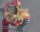 Art Ballet Dancer with Striped Socks - Large Archival Print