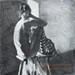 Nude Female Figure wearing Striped Tights - "The Center Ring" - Fine Art Reproduction of a Charcoal Drawing