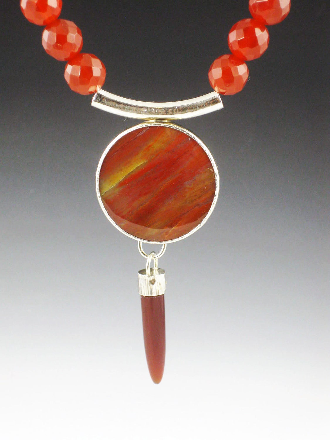 Carnelian and Agate Necklace - statement piece