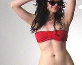 Eco bikini custom fit vintage inspired upcycled cotton swimsuit BEACH BUM