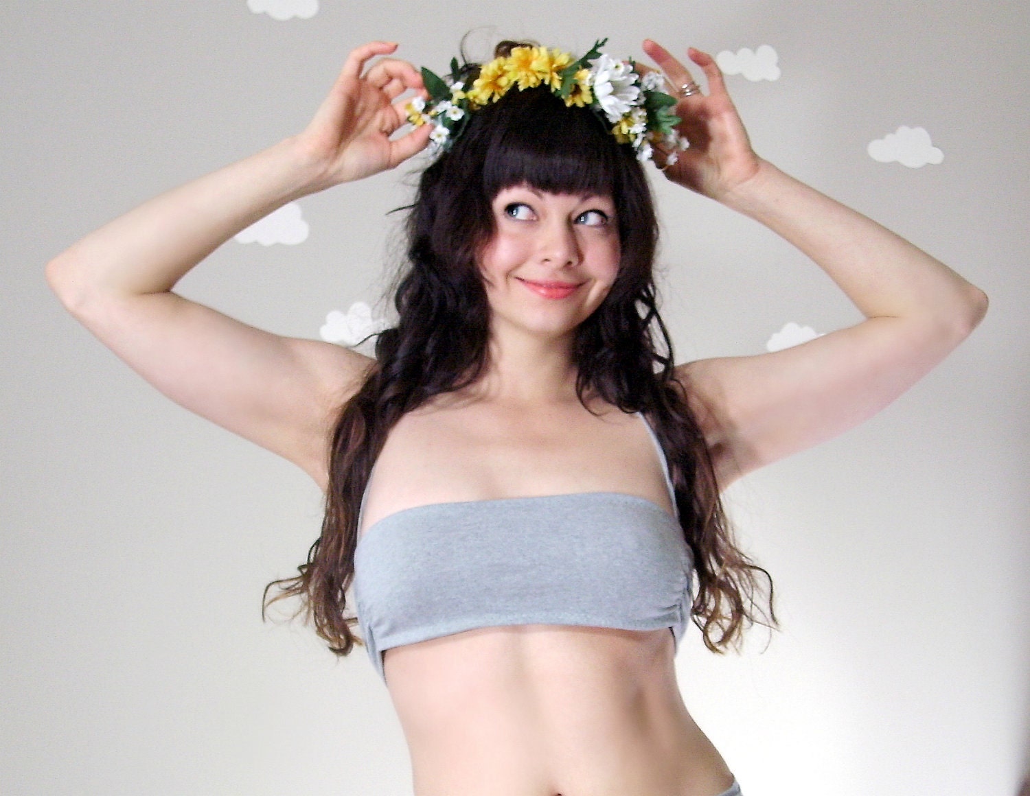Vintage inspired handmade bikini top swim suit bandeau upcycled cotton custom made MIX N MATCH
