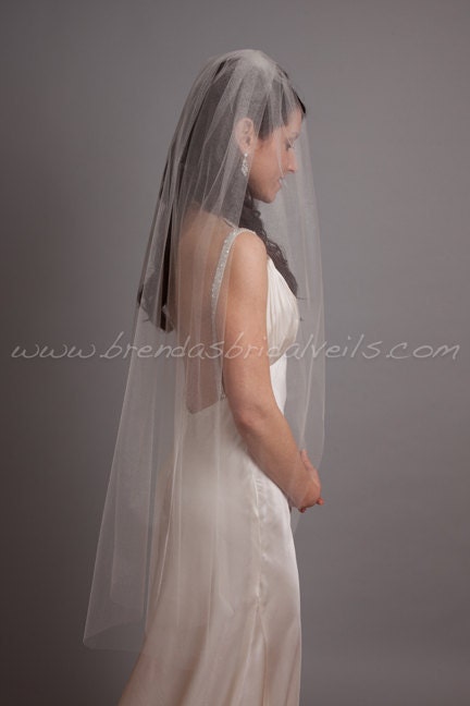 Finger Tip Tulle Bridal Veil 42" Single Layer, Wedding Veil