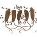 Curious Nature III field mice and flies original watercolor painting