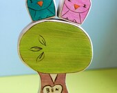 Personalized Sweetheart Tree and Tweet Bird Pair  Wedding Cake Topper Love Gift