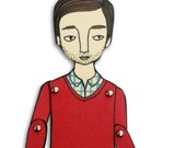 miniature moveable paper doll
