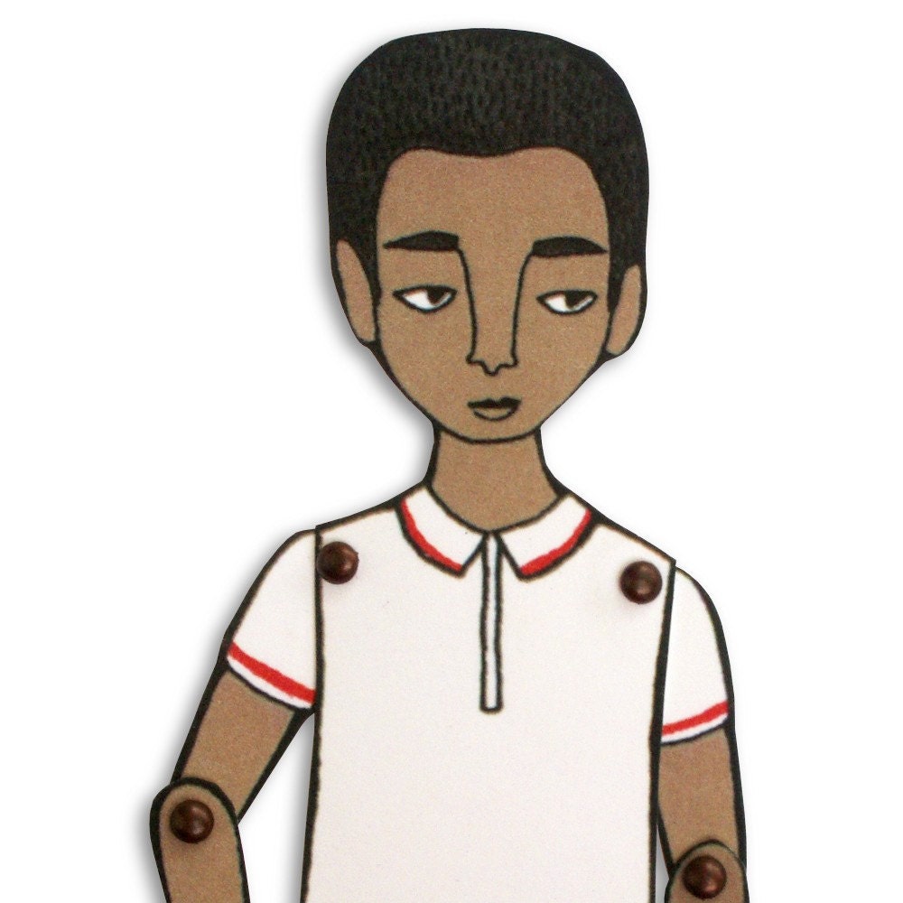 miniature moveable paper doll