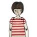 miniature moveable paper doll (in red stripes)