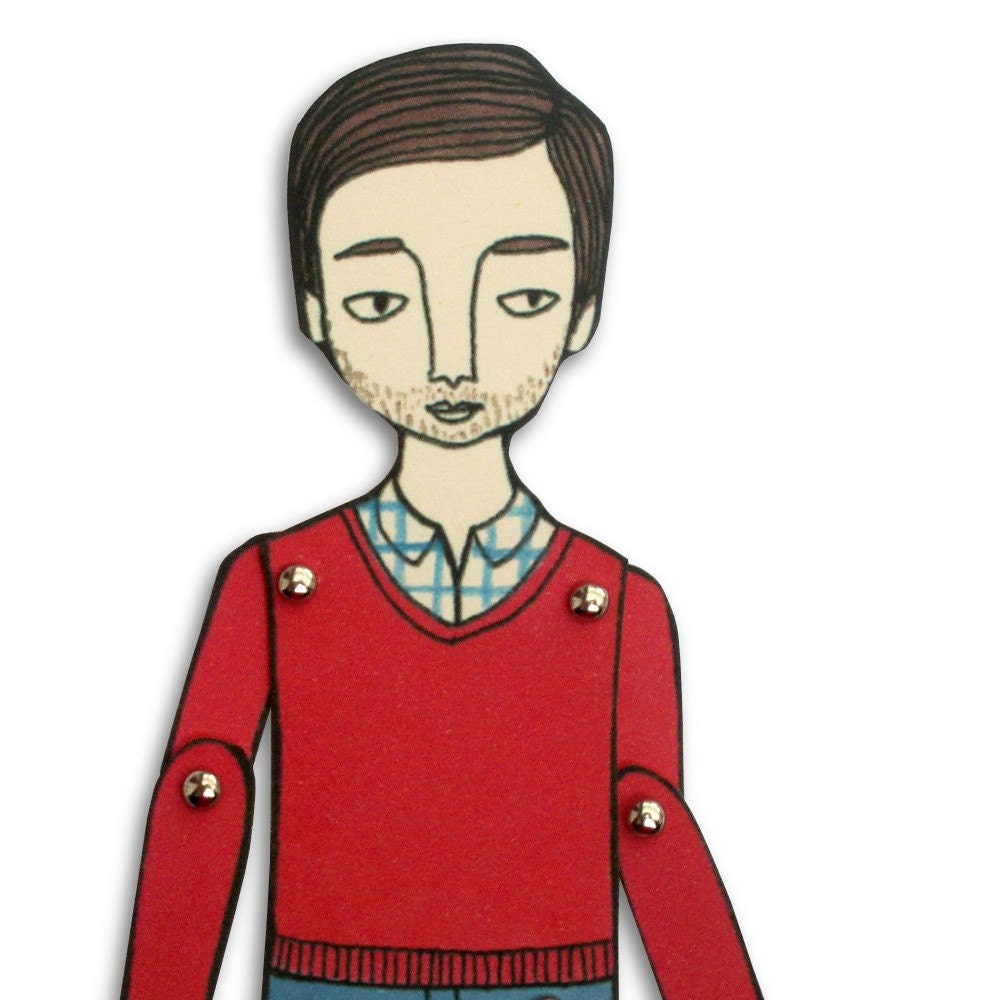 miniature moveable paper doll