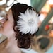 Bridal Fascinator Ivory Feather Clip Swarovski Crystal Ivory Feather Head Piece, brooch, bridal veil accent - EVIE