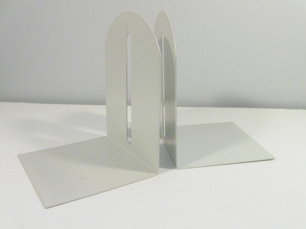 vintage industrial metal bookends - set of 2