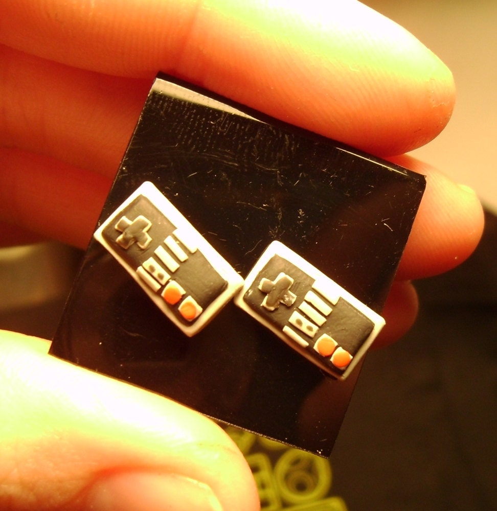 NES Nintendo controller stud earrings retro 80s old school