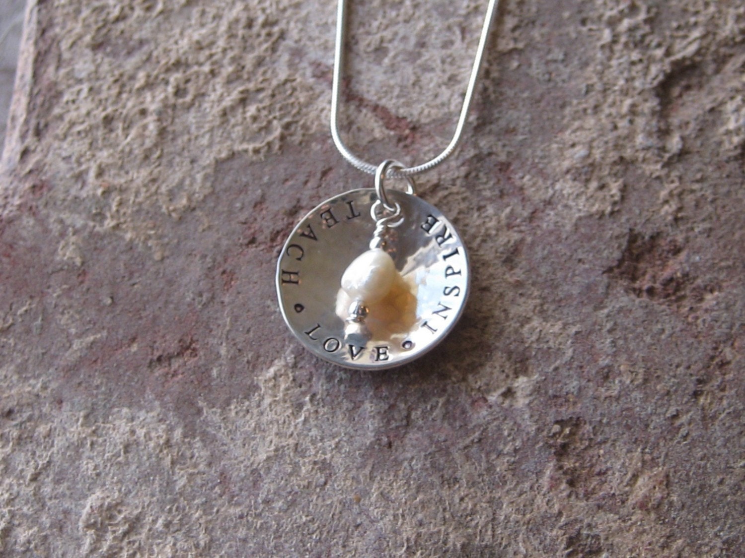 Teacher Appreciation Gift.....Teacher Gift....TEACH.LOVE.INSPIRE Necklace