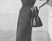 Vintage 1940s Dress with Fluted Hemline Knitting Pattern PDF 4806