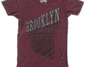 Women's Brooklyn T-Shirt in Maroon Red - S, M, L, XL