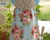 Peasant Dress, Summer Child Dress, Shabby Chic, Vintage rose, 12m to 5 Child
