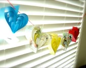 Paper Hearts Garland Banner Children's Vintage Storybook Pages Hand Crafted Large French Paperie (custom orders welcome)