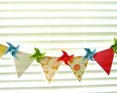 LARGE Heidi 9 Pinwheel 8 Pennant CITRUS Garland Banner  (custom orders welcome)