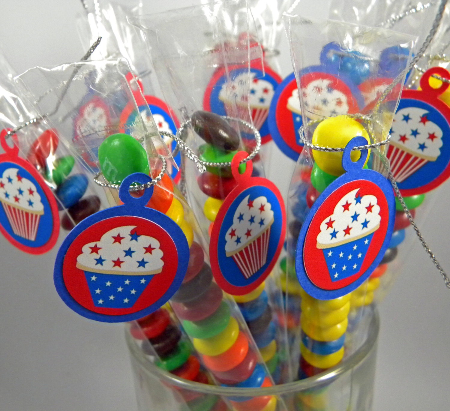 Patriotic Cupcake Candy Treat Bag Favors Set of 12
