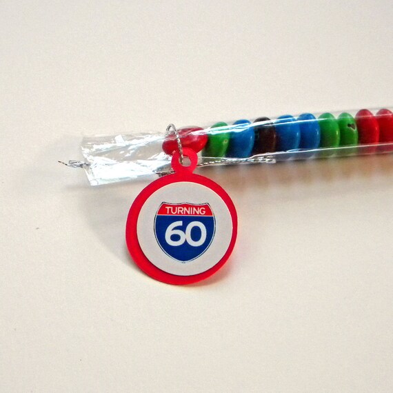 60th Birthday Candy Treat Bag Favors Set of 12 - Turning 60, Red, White, Blue Il_570xn