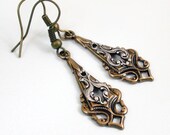 Intricate Silver and Bronze Earrings