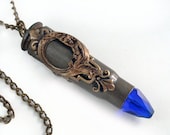 Blue Moon - Steampunk Bullet Pendant Necklace Jewelry Jewellery
