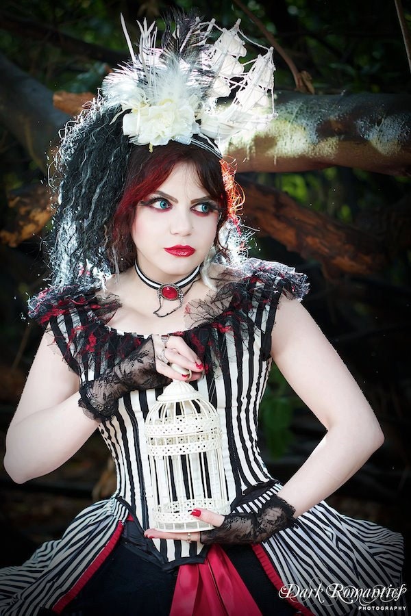 Ghost Galleon Ship Fascinator Hat. Antique Cream or Antique White.