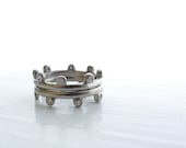 SAMPLE SALE-Double Crowned Rings 950 palladium and diamonds