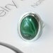 Mirror of the soul/ natural malachite and sterling silver Ring