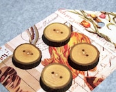 Handmade Maine Lilac Wood Buttons - set of four small rounds