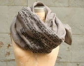 Studio SALE Gray Scarves/Text Scarf/ Women's Scarves/ Men's Scarves/ Men's Accessories/ Edgy Scarves/ Linen Scarves