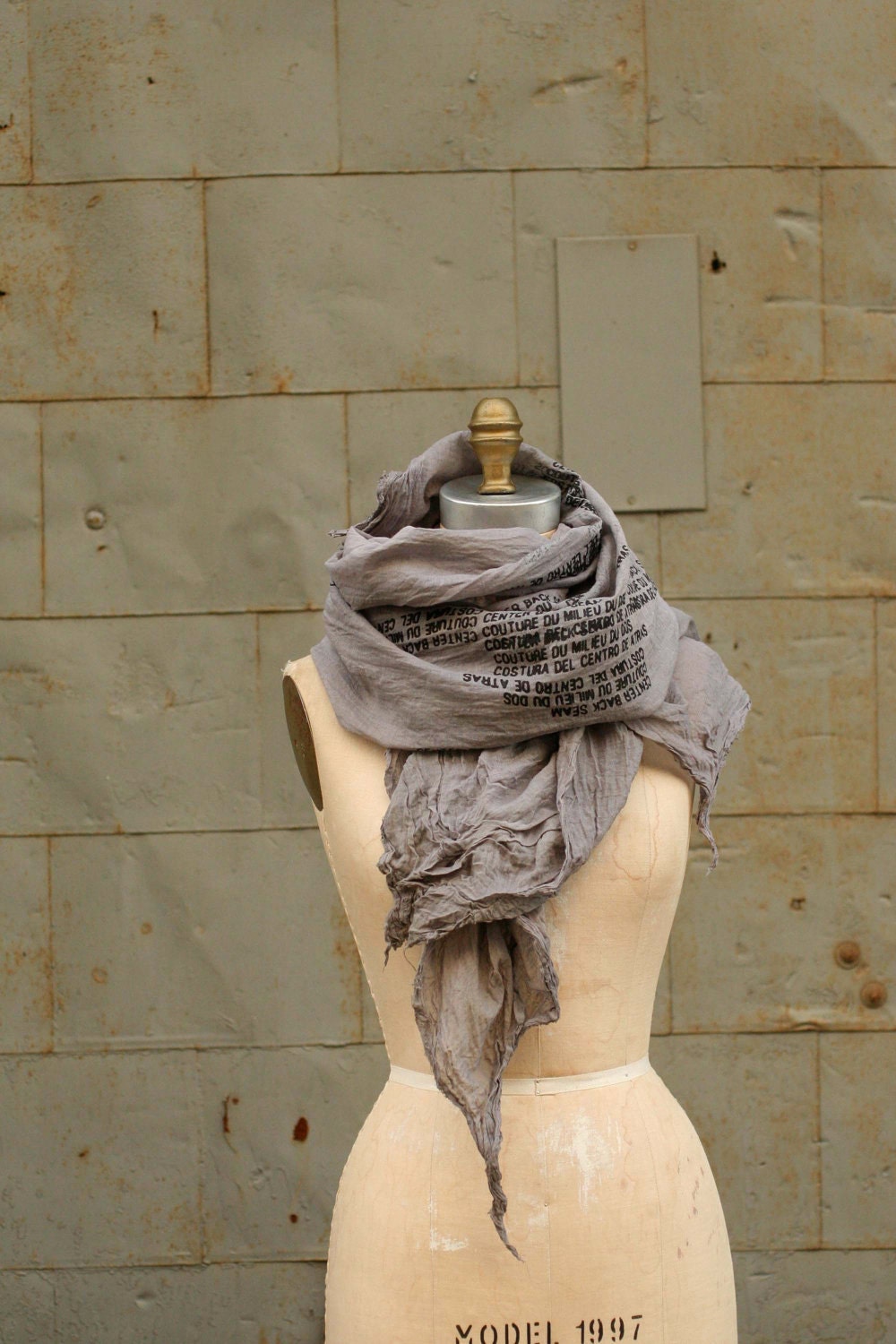 Gray Scarf Text Gone Awry No. 2