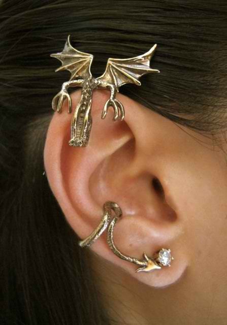 Bronze Curious Dragon Ear Wrap