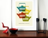 Cathrineholm poster print Mid Century Modern home kitchen art coffee tea - Vintage home  Cathrineholm 2 A3
