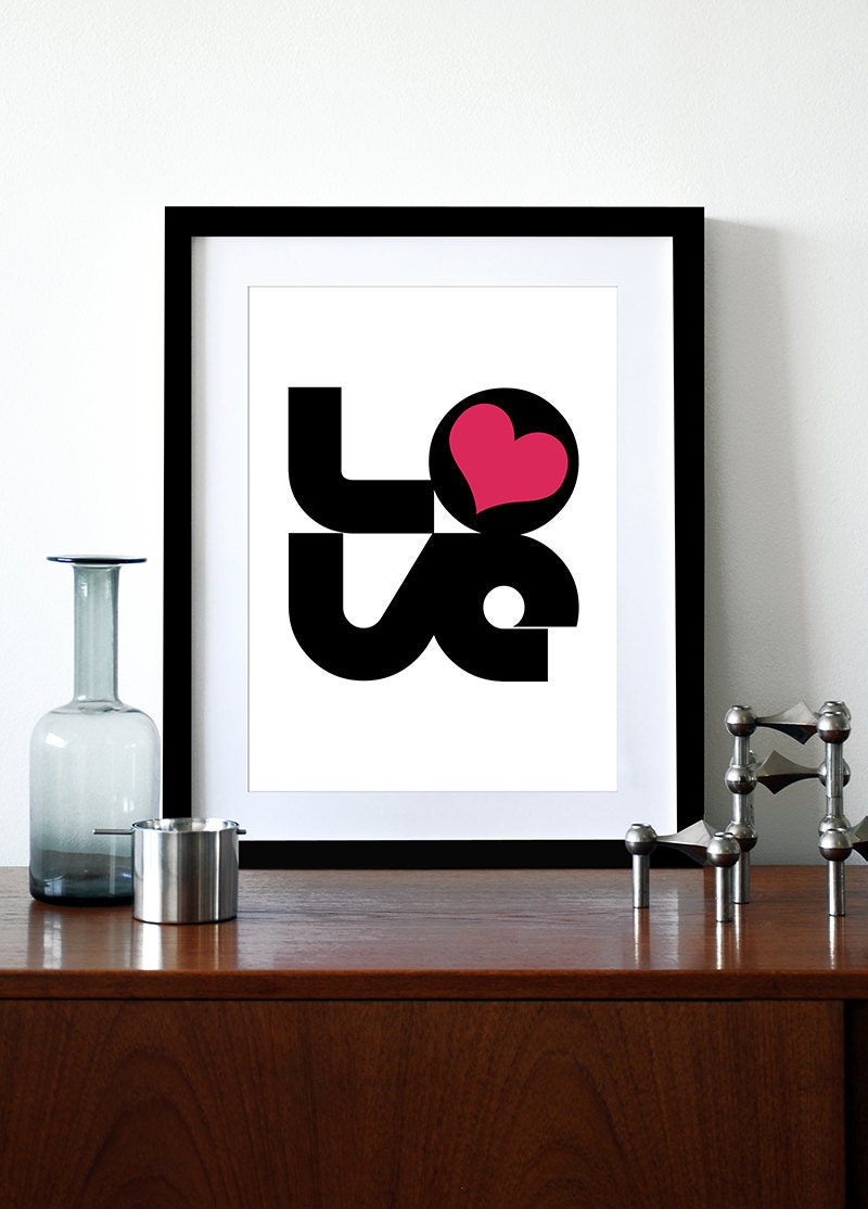 Retro poster print - Biglove Raspberry A3