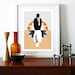 Mad Men poster print Mid Century Modern Eames vintage office retro kitchen art - Mad Men Orange A3