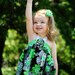 Little Girls Dress - Green Floral Print - baby,toddler,girl