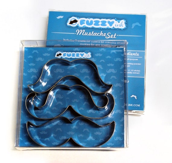 Moustache Cookie Cutters, Gift for Baker, Stainless Steel, Set of 3
