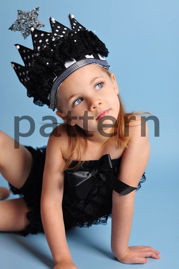 PDF diy GIRLY DELIGHT pattern for fabric crown, birthdays, photo shoots, pagents, dress up, special occasions