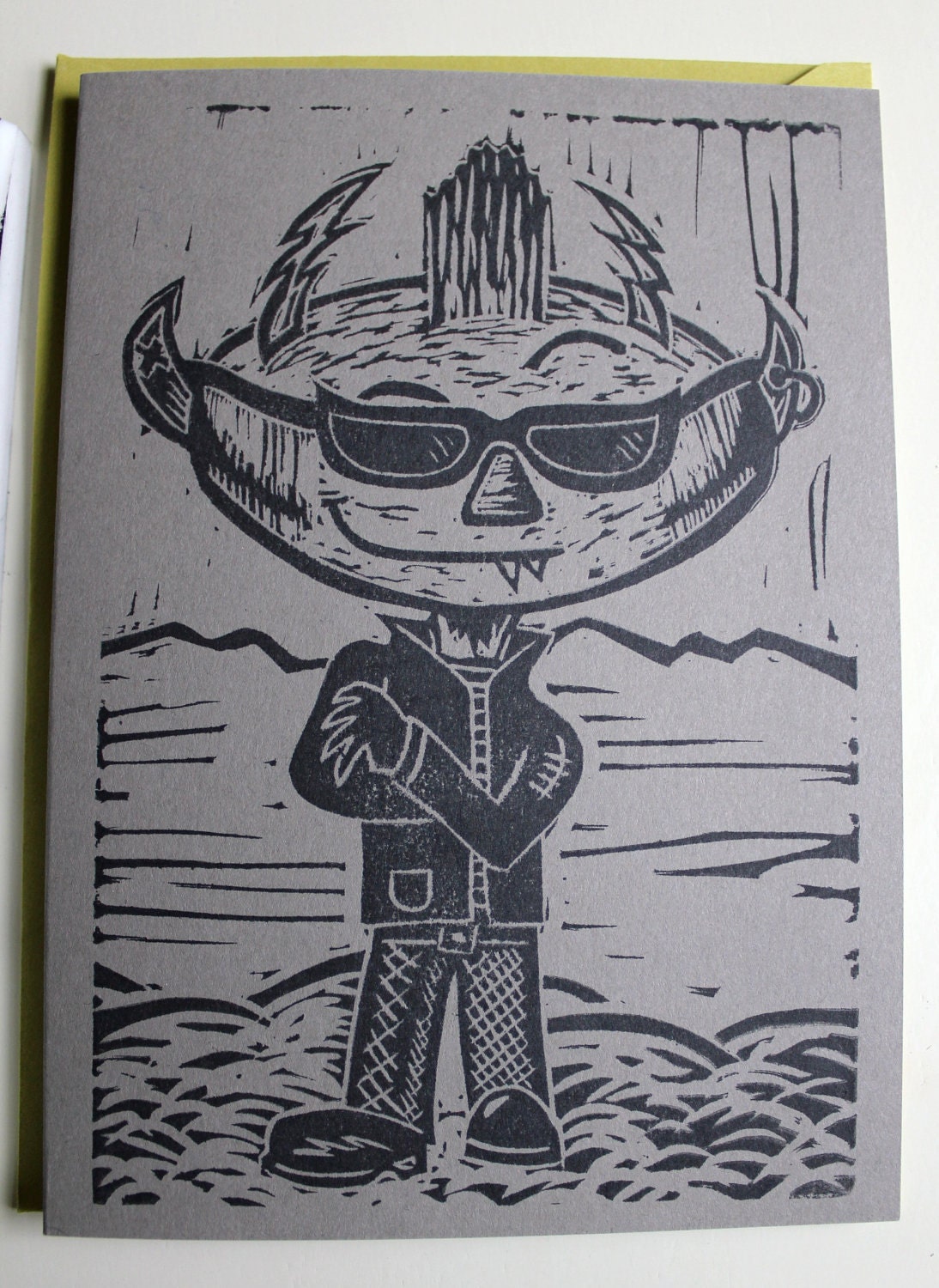 Hip Cool Confident Monster Card by monster in the closet on etsy