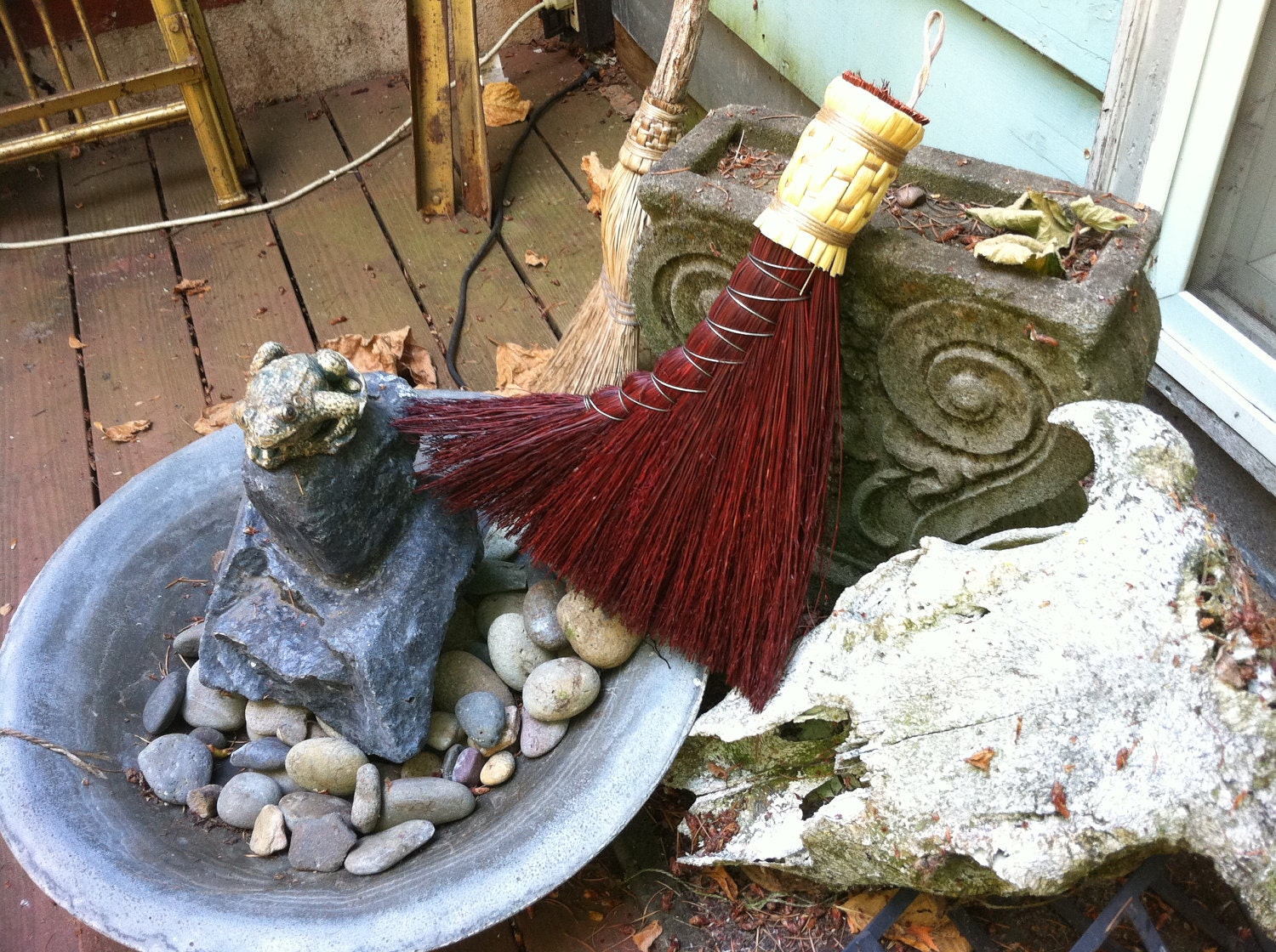 Turkey Wing Broom In Rust