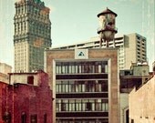 16x16 - Fine Art Print, Architecture, cityscape, landscape, color photography "Welcome to Detroit"