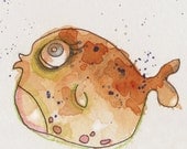 Goldfish Greeting Card // Blank Illustrated Animal Friendship Birthday Anniversary Mothers Day Gift Card 4" x 6"
