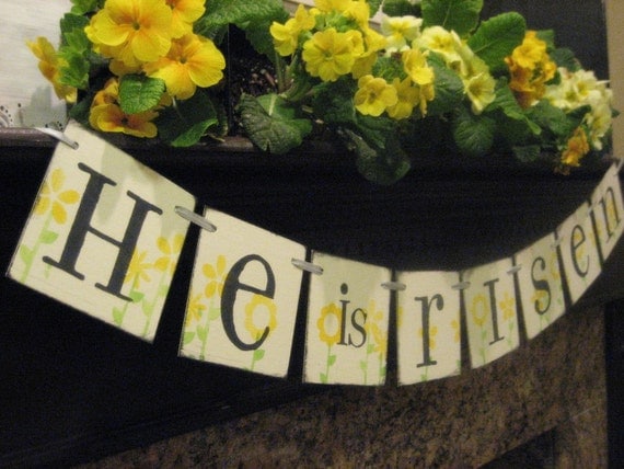 Easter Decoration HE is RISEN Banner Il_570xn