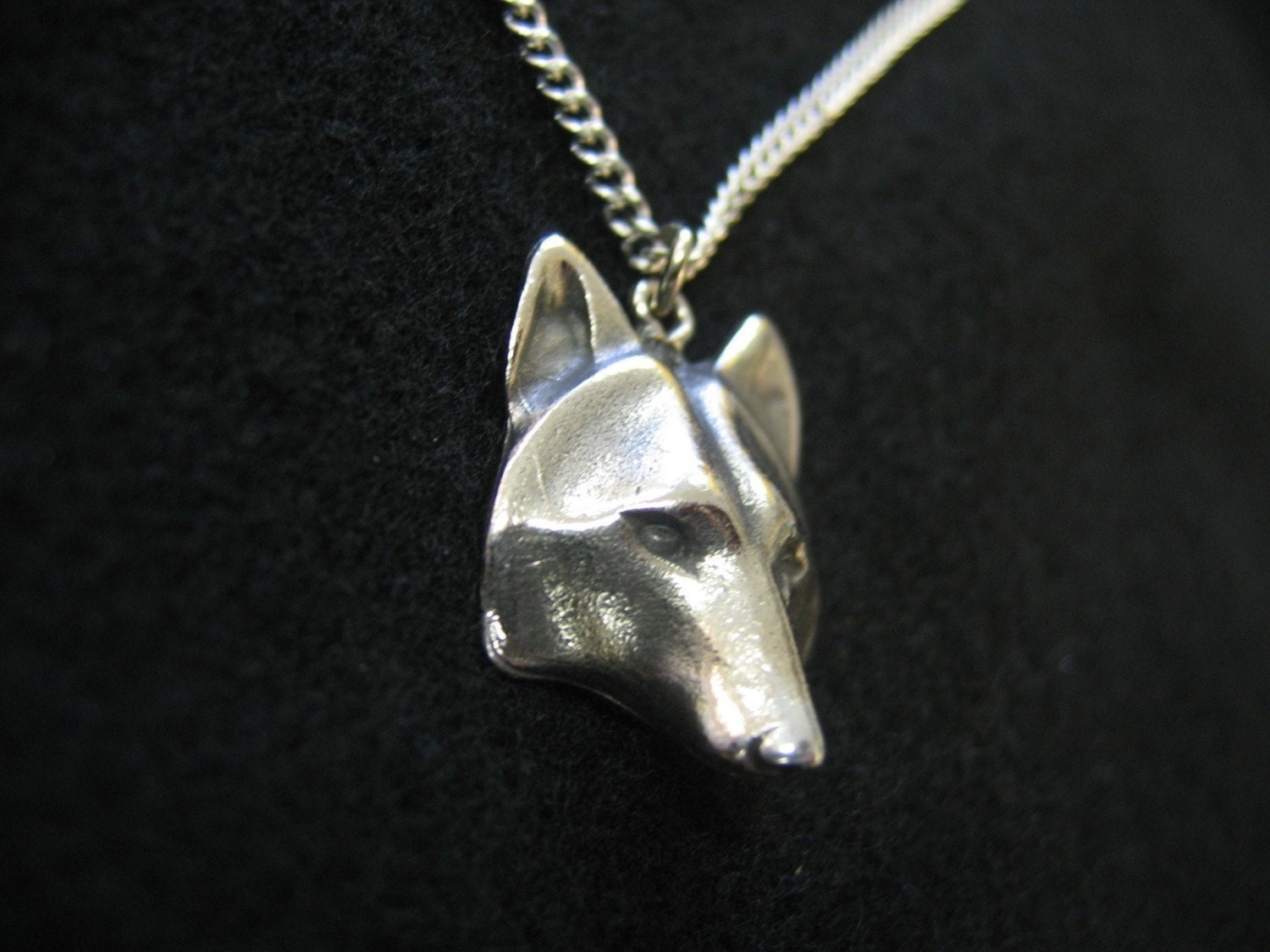 Wolf Mask Pendant Necklace - Hand Polished - Moon Raven Designs