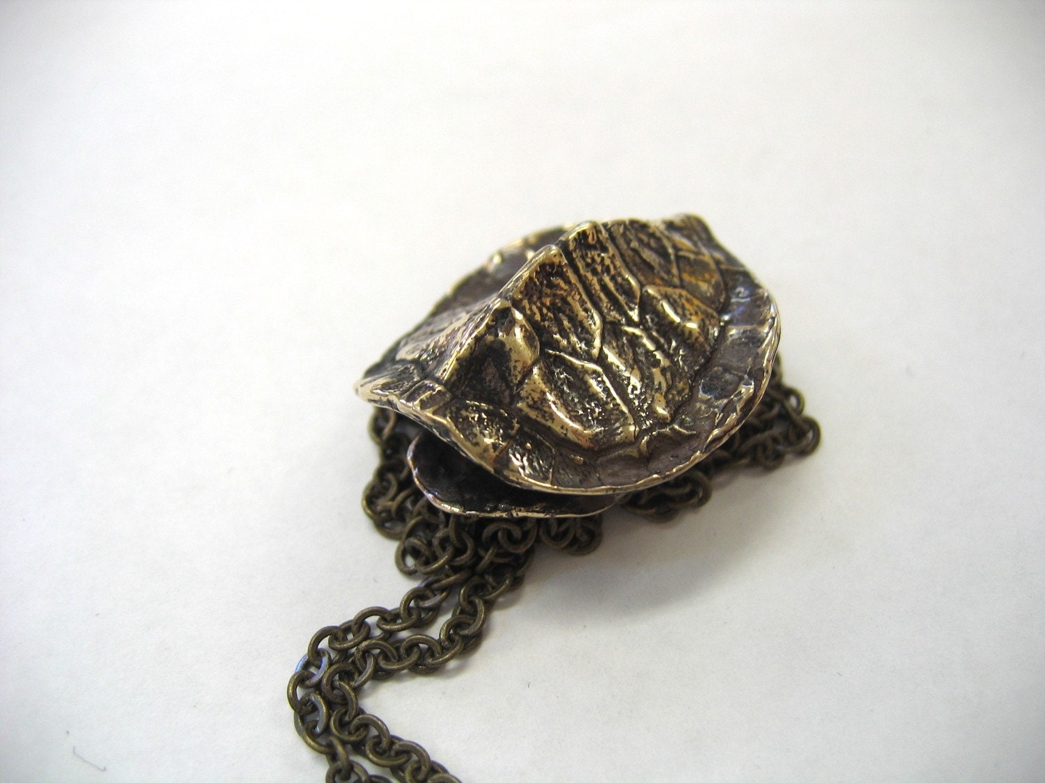 Bronze Turtle Shell Pendant Necklace