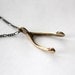 Small Bronze Wish Bone Pendant - Moon Raven Designs