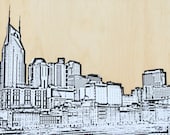 Downtown Nashville Skyline Modern Mixed Media Art