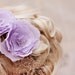 Lavender wedding hair flower head piece - bridal headpiece - Wedding Hair Accessories - vintage wedding