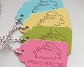 Easter Bunny Tags Hoppy Easter Bright Assortment - Set of 8 - Custom Colors Available - Easter Party Tags Il_170x135